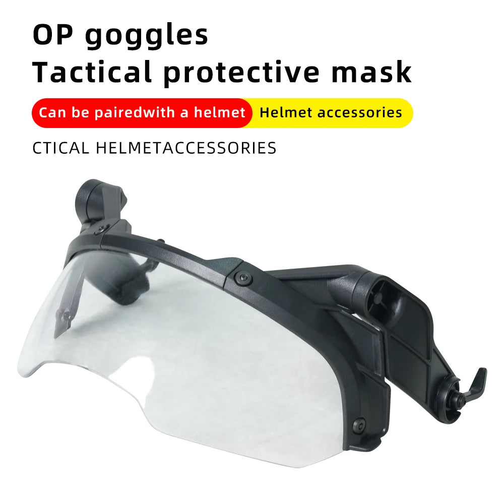 BOOIU Tactical Helmet OP Goggles with Horns Detachable FAST MICH Helmet Anti Fog and Riot OP CS Adjustable Protective Goggles