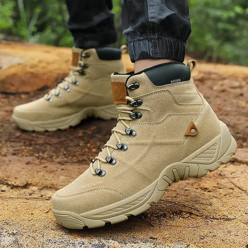 Men Tactical Force Desert Combat Boots Outdoor Climbing Shoes Brand Ankle Desert Hiking Shoes Casual Waterproof Plus Size Boot