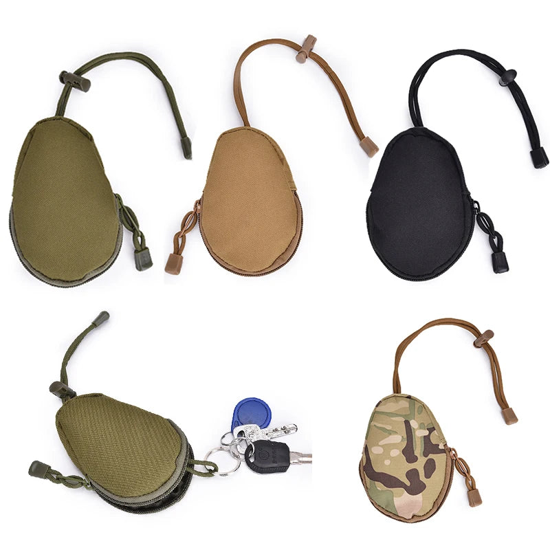 Tactical EDC Mini Key Wallets Holder Men Coin Purses Pouch Bag Small Pocket Keychain Zipper Case Outdoor Pack