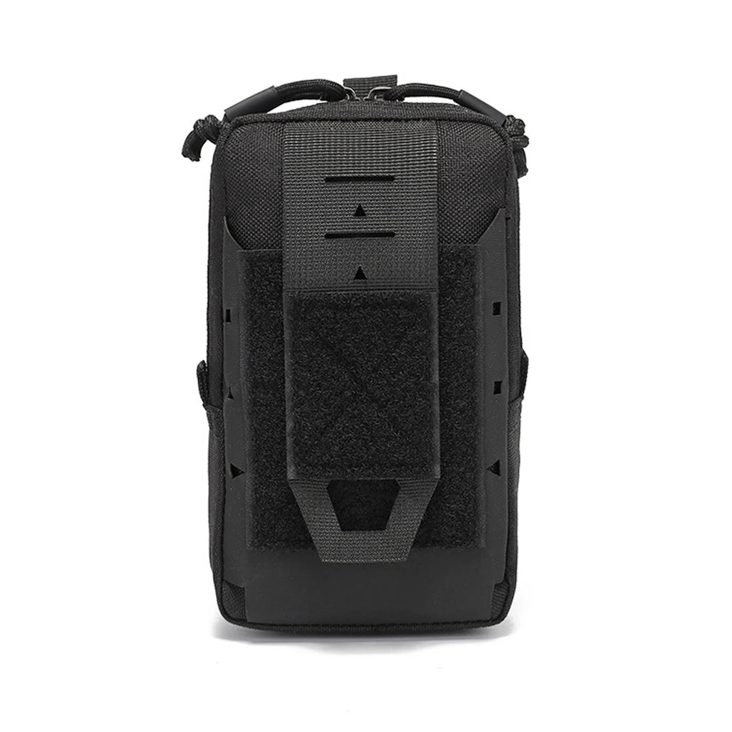Multi functional waist bag, accessory bag, top double zipper closure, can be fixed on the waist belt for stable installation.