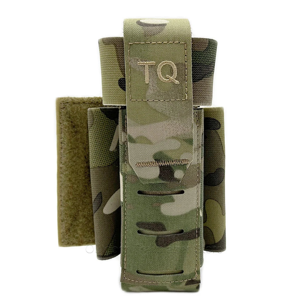 Tactical TQ Tourniquet Pouch TQ Pouch With Removable Hook and Loop Panel for MOLLE PALS Duty Belt Airsoft Combat Hunting Vest
