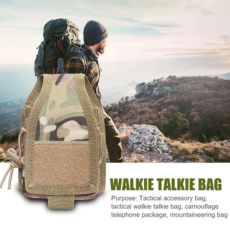 Portable Outdoor Walkie Talkie Pouch Tactical Oxford Molle Radio Pouch Holder Pocket Hunting Sports Waist Bag Interphone Holster