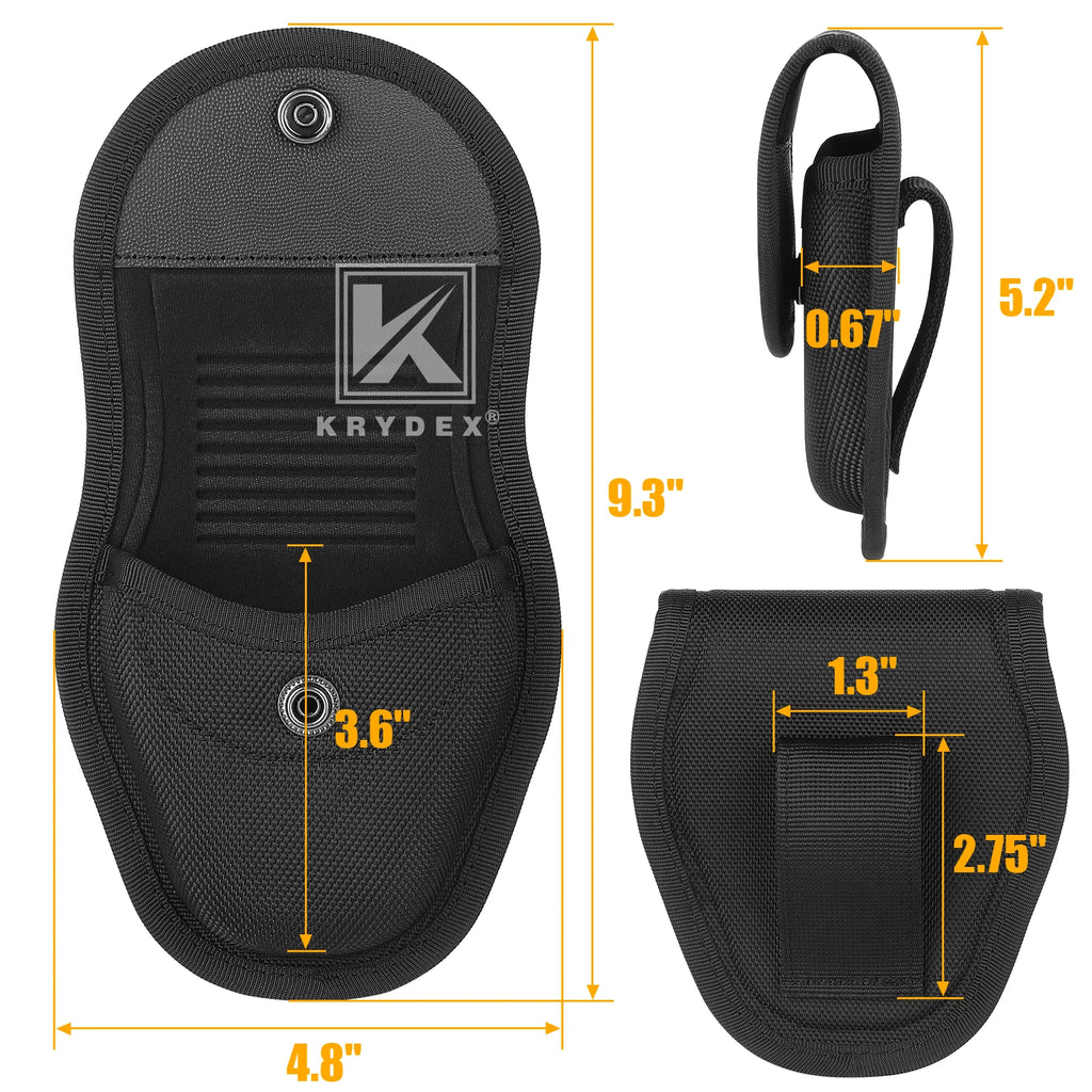 KRYDEX Tactical 1000D Nylon Handcuff Case Single Handcuff Pouch Hidden Snap For Law Enforcement & Security Guard Equipment