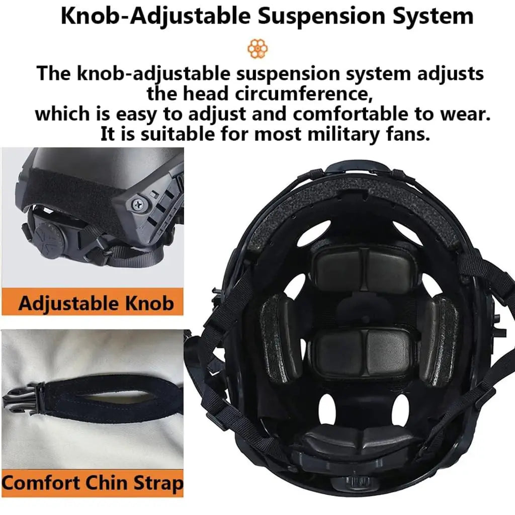 Tactical Fast Helmet Set with Mask Goggles & Helmet Cover Adjustable Lightweight Airsoft Paintball CS Hunting Training Gear