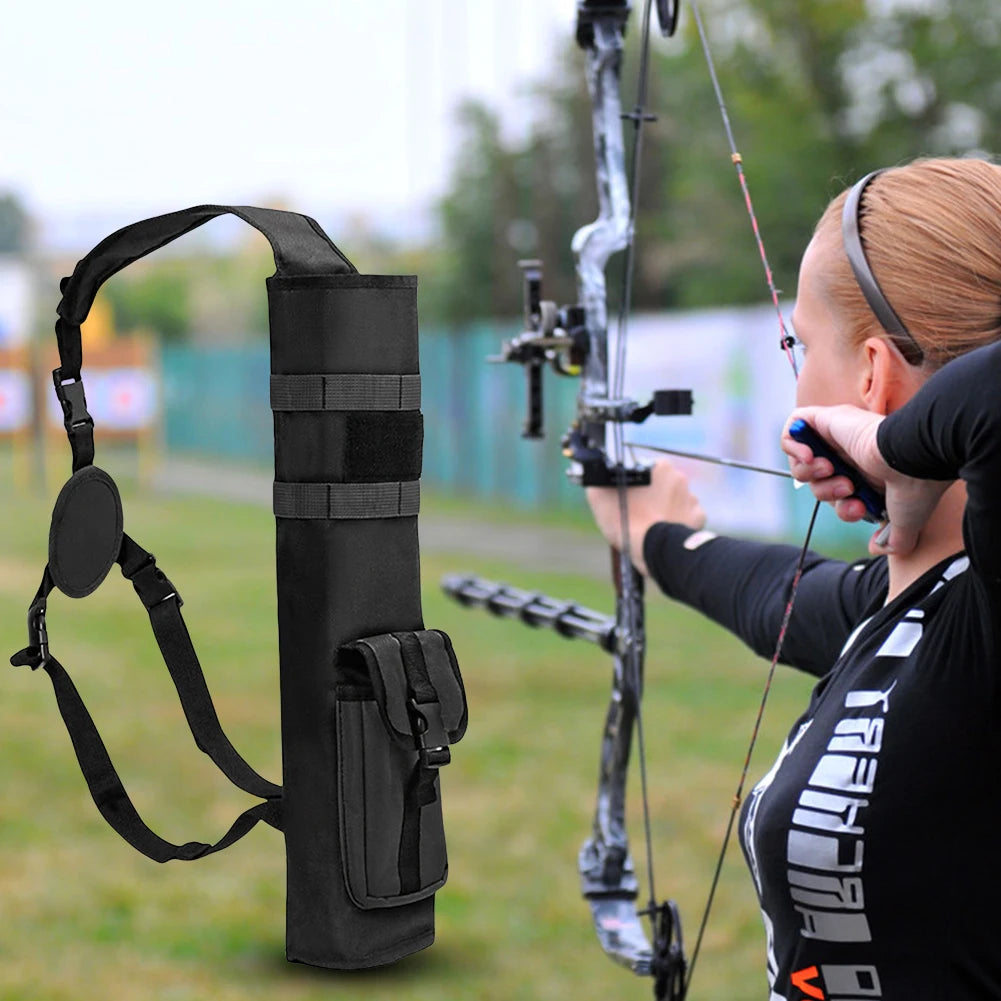 Archery Quiver with Molle System Pocket Back Arrow Quiver Dual Use Lightweight Arrow Holder for Bow Target Practicing