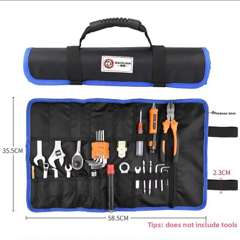 Oxford Cloth Roll Portable Pouch Bag Wrench Tool Foldable Spanner Hammer Camping Pocket Tool Storage Bag Electrician Bag