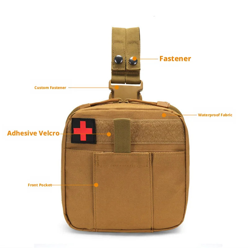 MOLLE Drop Leg Pouch Medical Kit Bag First Aid Thigh Pack for Outdoor Camping Hiking EDC Tool Bag Workplaces