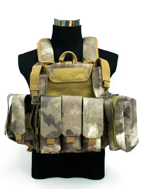 Tactical Vest CS Wargame Airsoft Paintball MOLLE CIRAS Combat Vest CIRAS Tactical Vest With Triple Magazine Pouch ACU/WOODLAND