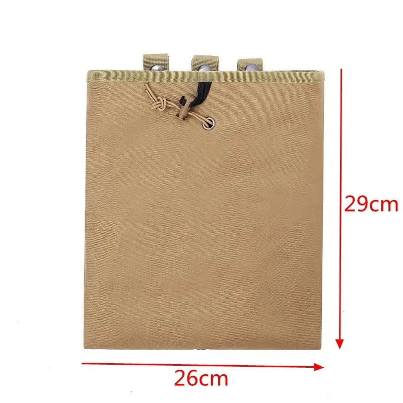 Outdoor Large MOLLE Dump Pouch Tactical Mag Recovery Bag Drawstring Magazine Recycling Storage Pack Hunting Gear Holder