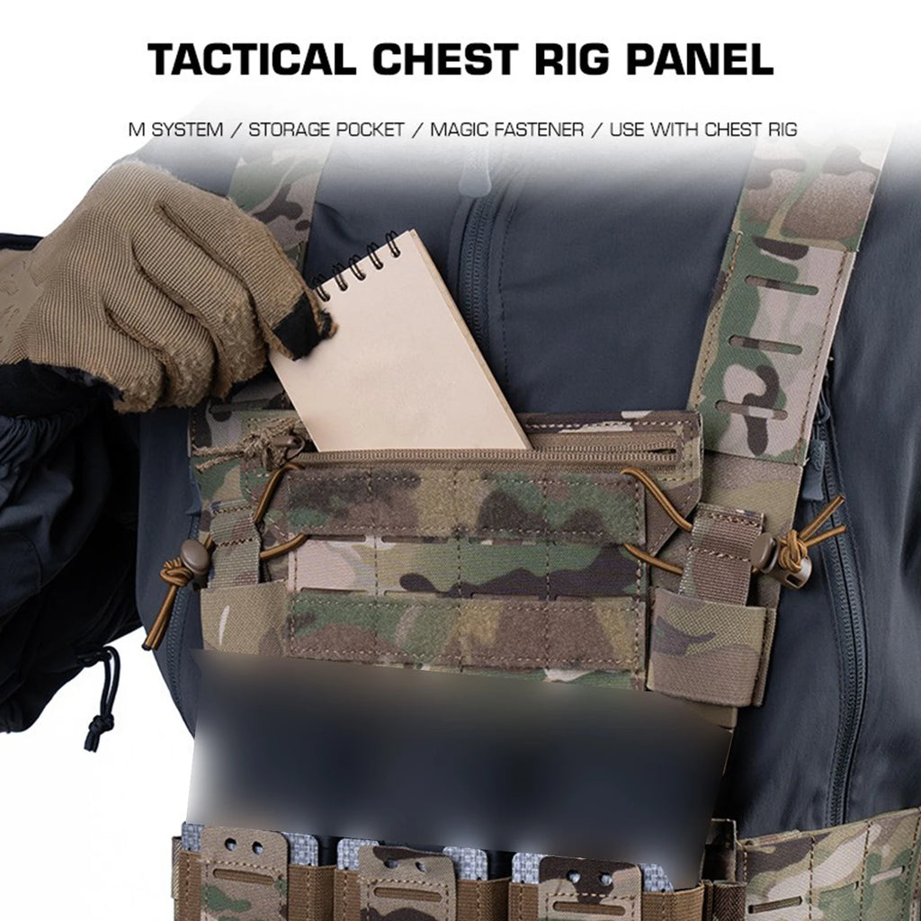 Tactic Chest Armor Management Panel Reusable Hunting Vest Panels Multi-Layer for Diary Card Battery Utility Storage Pouches
