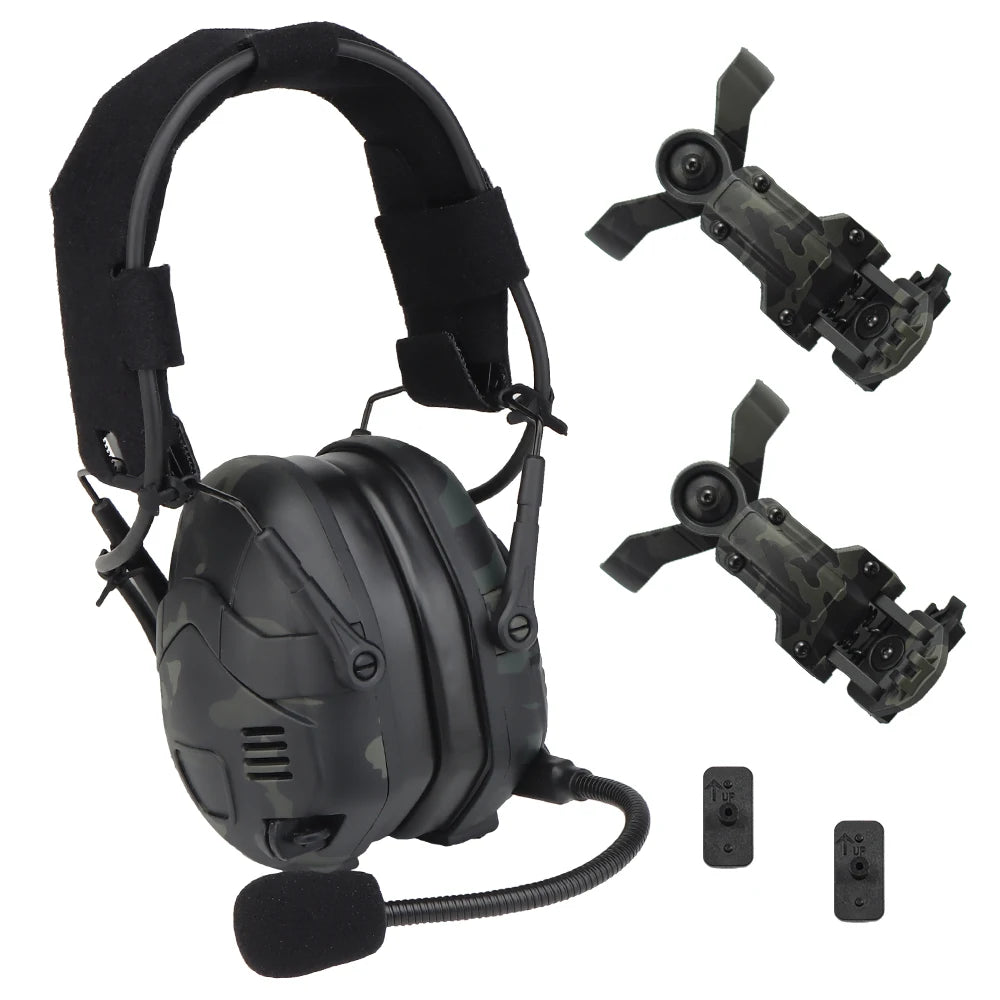 TH6B Wireless Tactical Headset with Noise Reduction Noise Reduction, Rechargeable Shooting Airsoft Earmuff Headphone