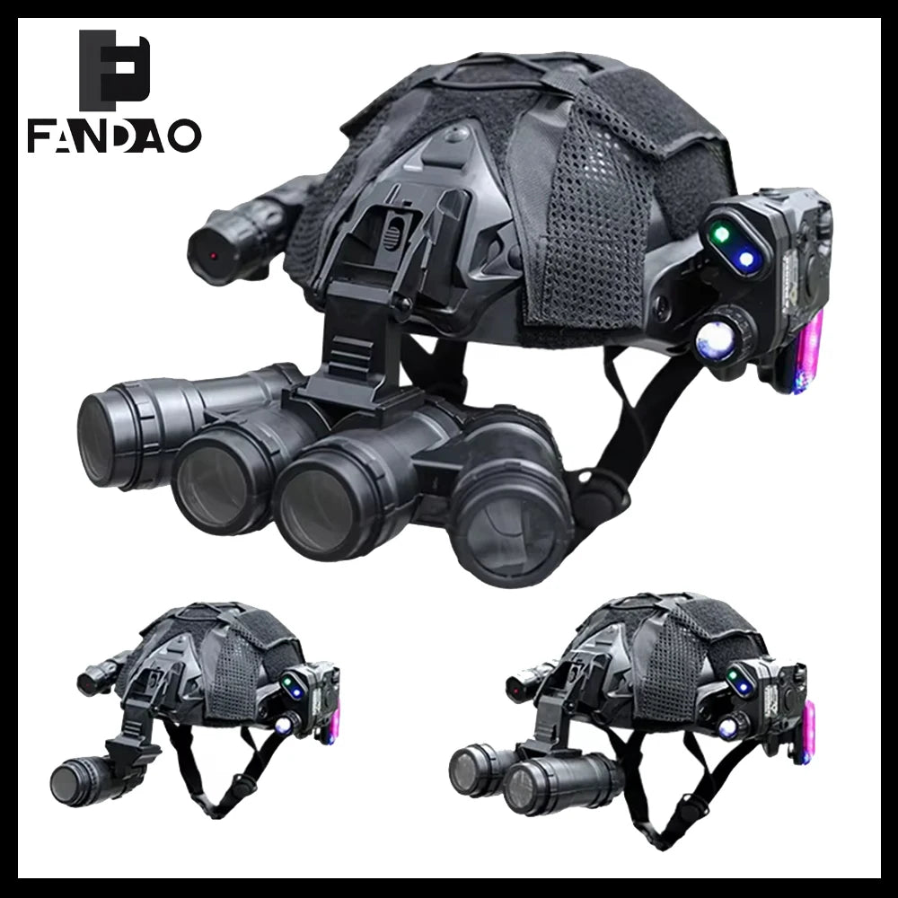 Children's Tactical Helmet Set Lightweight CS Special Forces Combat Helmet with NVG Model Laser Light for Shooting Cosplay Props