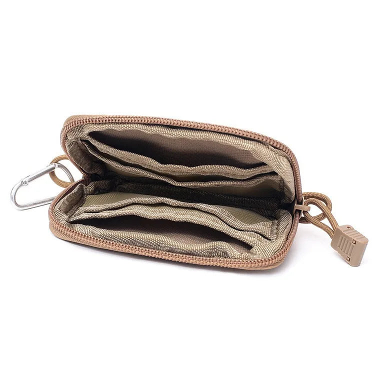 Tactical EDC Pouch - Waterproof Mini Waist Bag with Card Slots & Key Clip - Compact Coin Purse for Hiking, Running, Travel