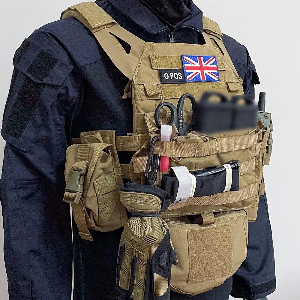 Full Set of Tactical Vest JPC Complete Set Airsoft Quick Release Combat Vest with Magazine Pouch for Outdoor CS Wargame Cosplay