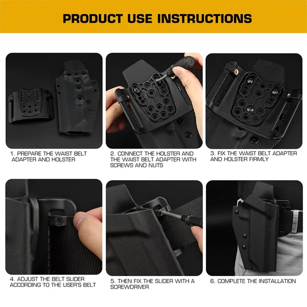 Multi-holes Wait Belt Quick Pull Adapter Universal Holster Belt Loop Fits Kydex Holsters Quick Pull Adapter Hunting Accessories