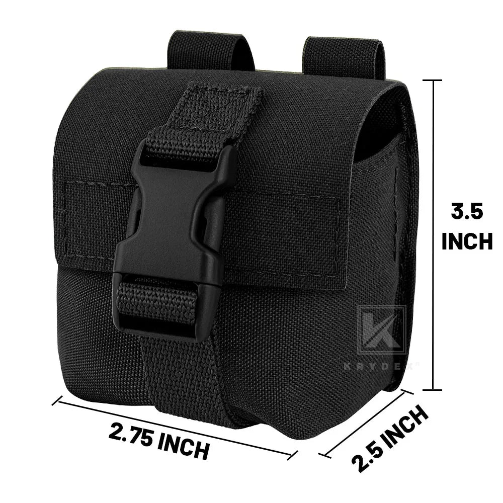KRYDEX Tactical MOLLE Frag Grenad Pouch Waist Belt Storage Bag Small Handy Army EDC Glove Pouch Airsoft Hunting Shooting Gear