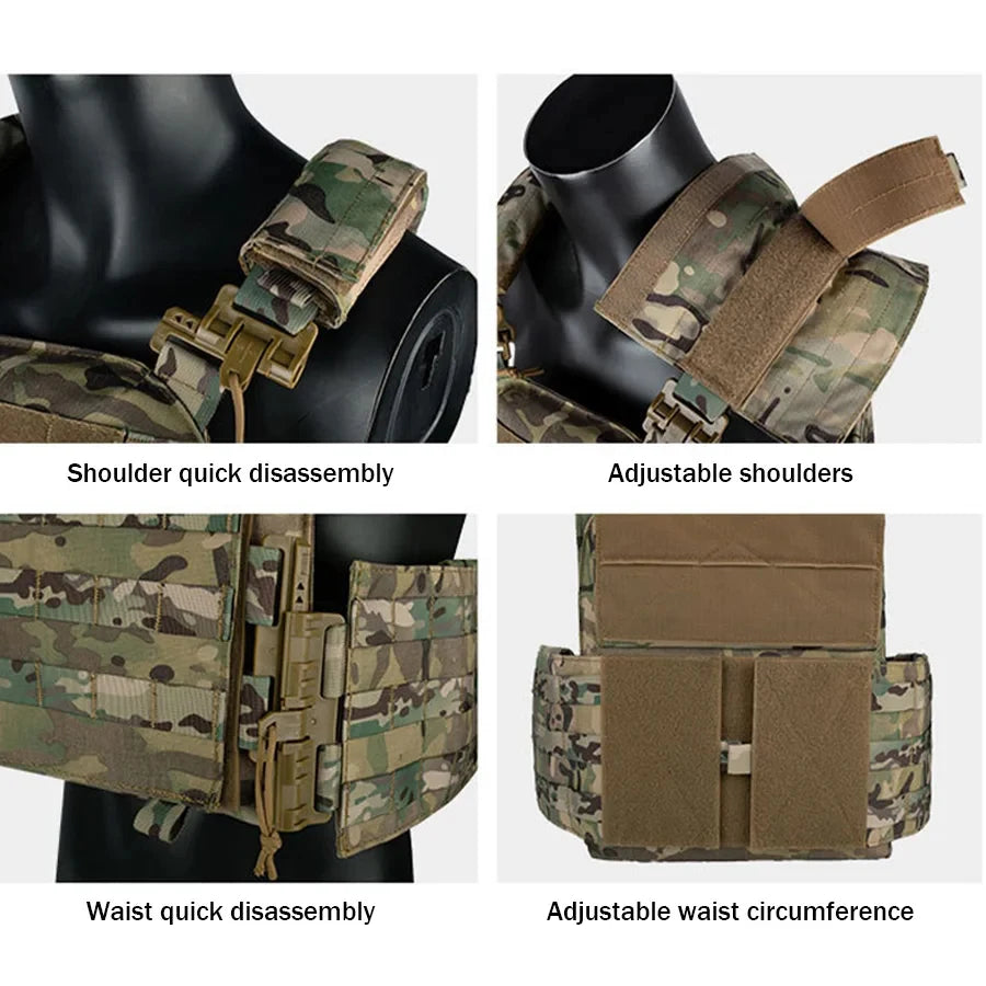 Outdoor hunting vest with 2 water bags, multiple specifications, detachable, and includes training and exploration equipment