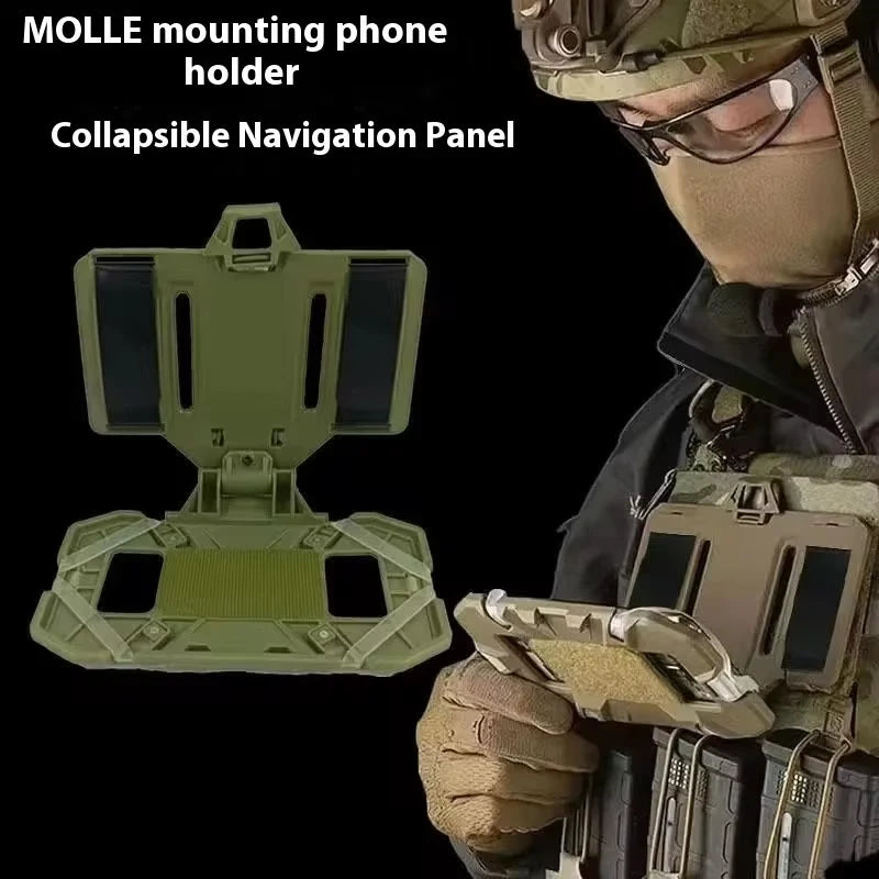 Tactical MOLLE Admin Panel Foldable Phone GPS Holder Chest Rig Vest Accessory For Hunting Airsoft Outdoor
