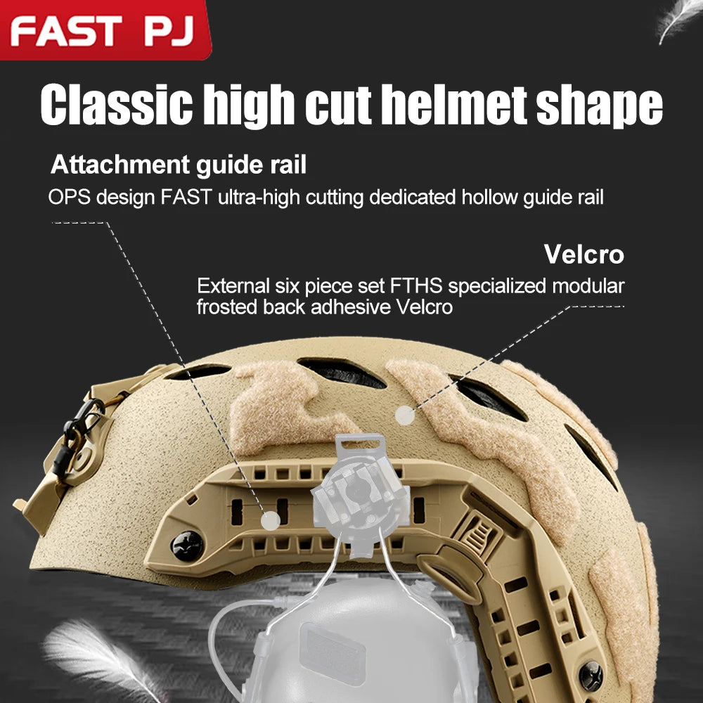Lightweight breathable carbon fiber tactical helmet with holes; skiing and cycling ; military tactical FAST PJ accessories