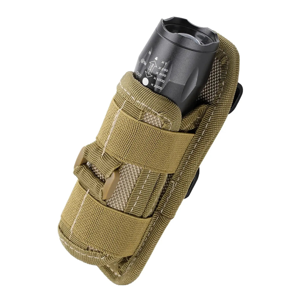 Tactical Rotatable Flashlight Holder Molle Flashlight Holster for Police Military Duty Security Belt