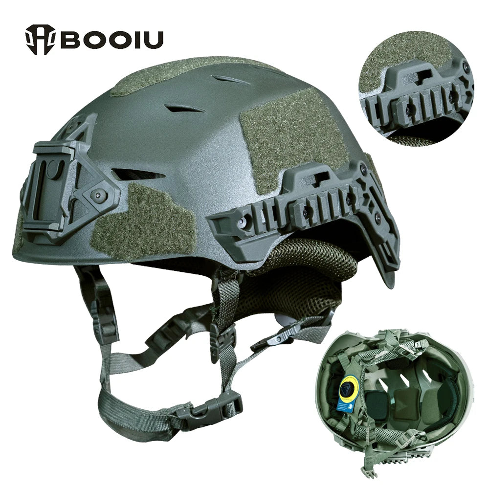 BOOIU Wendy Tactical Helmet Airsoft High Cut Adjustable Head  ABS Wendy Suspension Helmet Outdoor CS Paintball Hunting Helmet