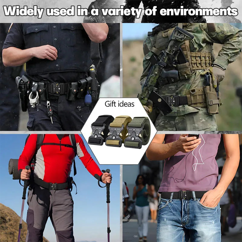 Best Men's Tactical Belt Versatile Outdoor Hunting Canvas Belt Golf Combat Survival High Quality Canvas Nylon Sport Belt for Man
