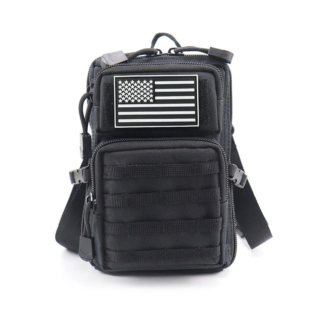 2L multi layered mobile phone bag waist hanging bag, with multiple ways of wearing, suitable for outdoor hiking trips