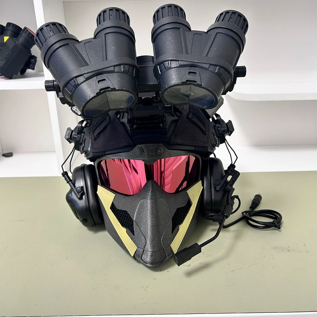 Delta Force: Hawk Ops Tactical Helmet Set for Vyron Role-Playing Airsoft Shooting Protective Equipment with Headset Mask 10-Pce