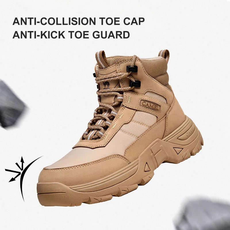 GOLDEN CAMEL Men's Hiking Shoes Waterproof Workwear Men's Boots Climbing Tactical Combat Boots Trekking Shoes for Men Autumn New