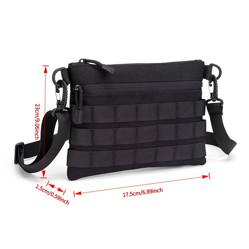 Ultra Thin Anti-Theft Shoulder Bag Outdoor Leisure Commuting Bag Tactical EDC Molle Bag Multifunctional Tool Bag with Straps