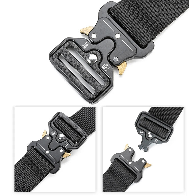 Quick Release Tactical Belt Soft Nylon Military Outdoor Sports Waist Belt Adjustable Accessory For Men Women