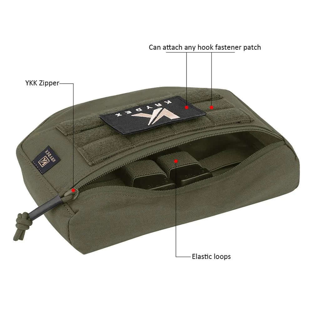 KRYDEX Tactical Dangler Drop Pouch Utility Tool Storage Bag with Hook and Loop for JPC CPC AVS Armor Plate Carrier Vest