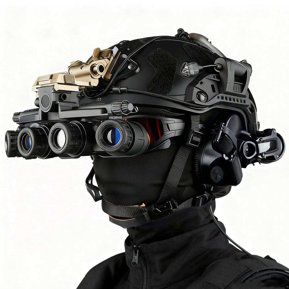 Tactical Airsoft Fast Helmet Set with Communication Headset NVG Dummy Model Goggles Signal Light for CS Cosplay Paintball Gear