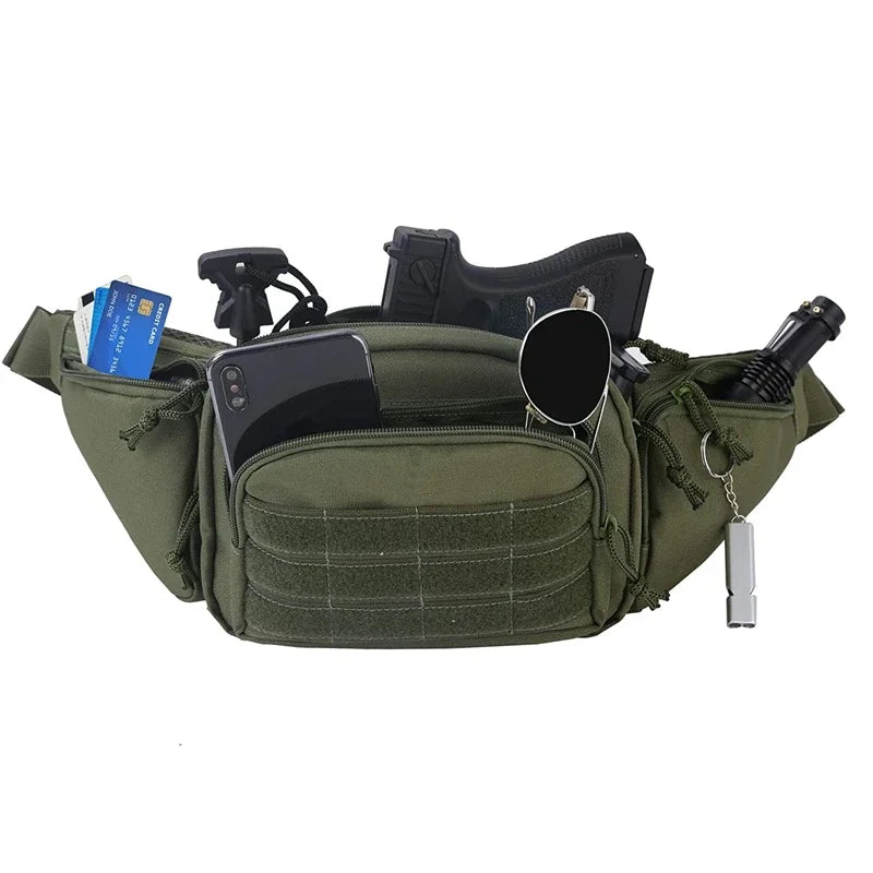 Tactical Pistol Bag Chest Waist Handgun Bag Holster Gun Fanny Pack with Magazine Pouch Holder for GL 17 19 Beretta M9 SIG