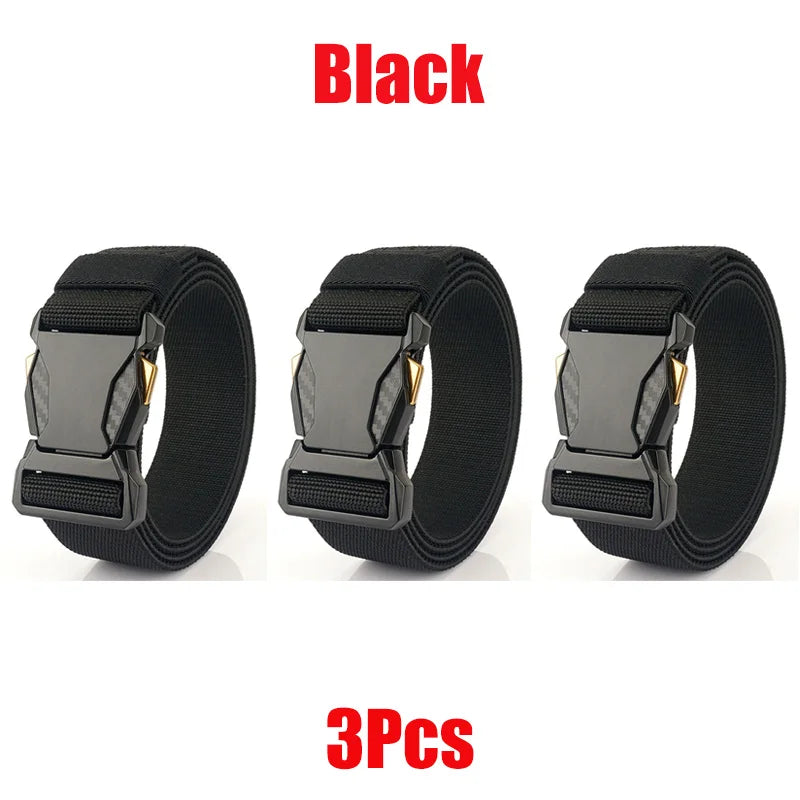 Canvas Tactical Belt Men's Automatic Buckle Quick Release Military Belt Casual Outdoor Training Workwear Pants Waist Belt