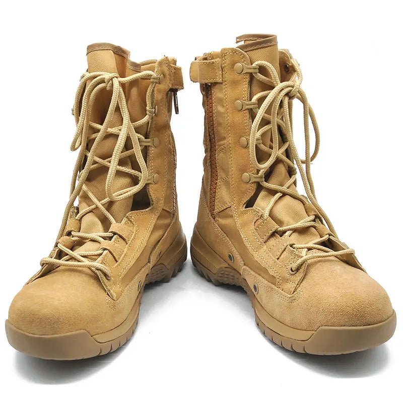 Topfight Ultra Light Sand Men Tactical Boots High Tube Women Special Forces Field Boot Outdoor Anti Slip Hiking Shoes Side Zip