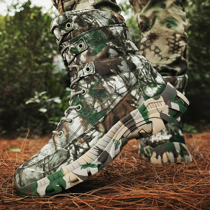 Men Tactical Boots Waterproof Army Work Climbing Hiking Shoes Training Motorcycle Hunting Safety Unisex Desert Boot High Quality