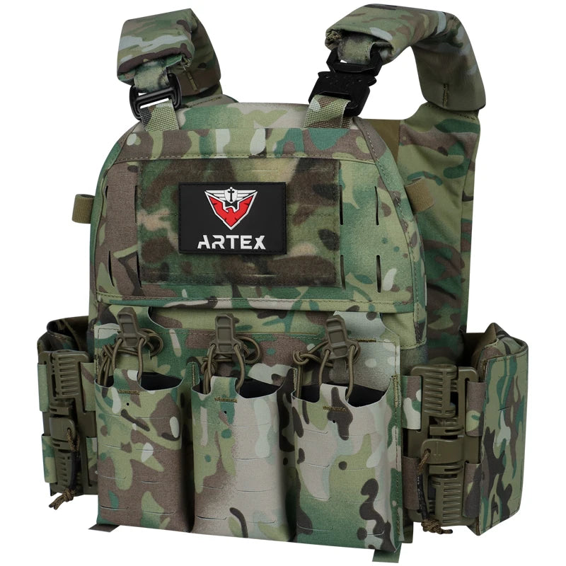 ARTEX 8315T Cycling Vest Outdoor Riding Gear MOLLE Style Vest Quick Release Design Laser Cut Style Storage Gear for Bike Sports