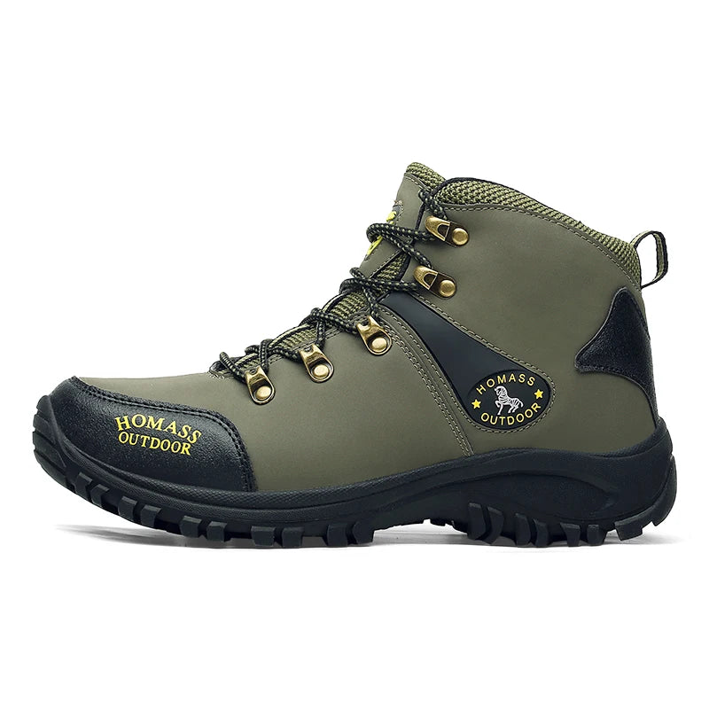Men's Summer Mountaineering Shoes Waterproof Leather Sneakers Warm Men's Boots Outdoor Hiking Boots Work Shoes Zapatillas Hombre