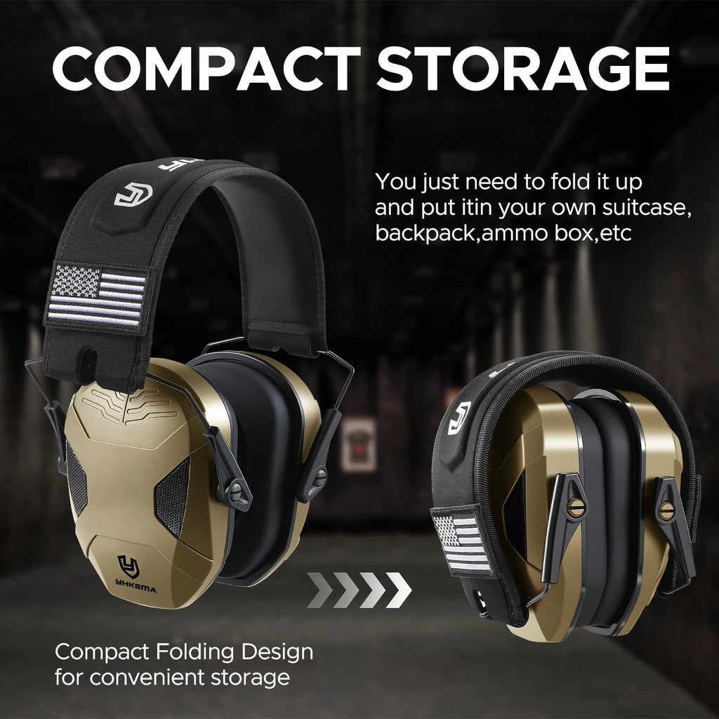 YHKEMA Safety Shooting Hearing Protections Earmuffs，NRR 27dB Hearing Protection Noise Cancelling EarMuff with Adjustable Size