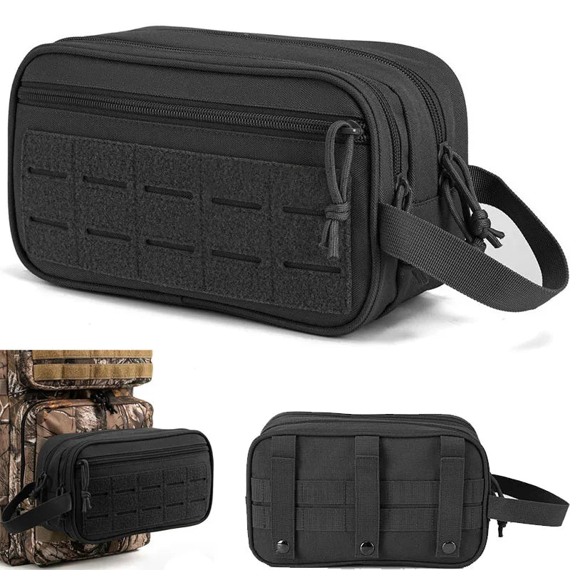 1000D Tactical Toiletry Bag Molle EDC Organizer Pouch Utility Men Large Capacity Travel Storage Case for Outdoor Hunting Camping