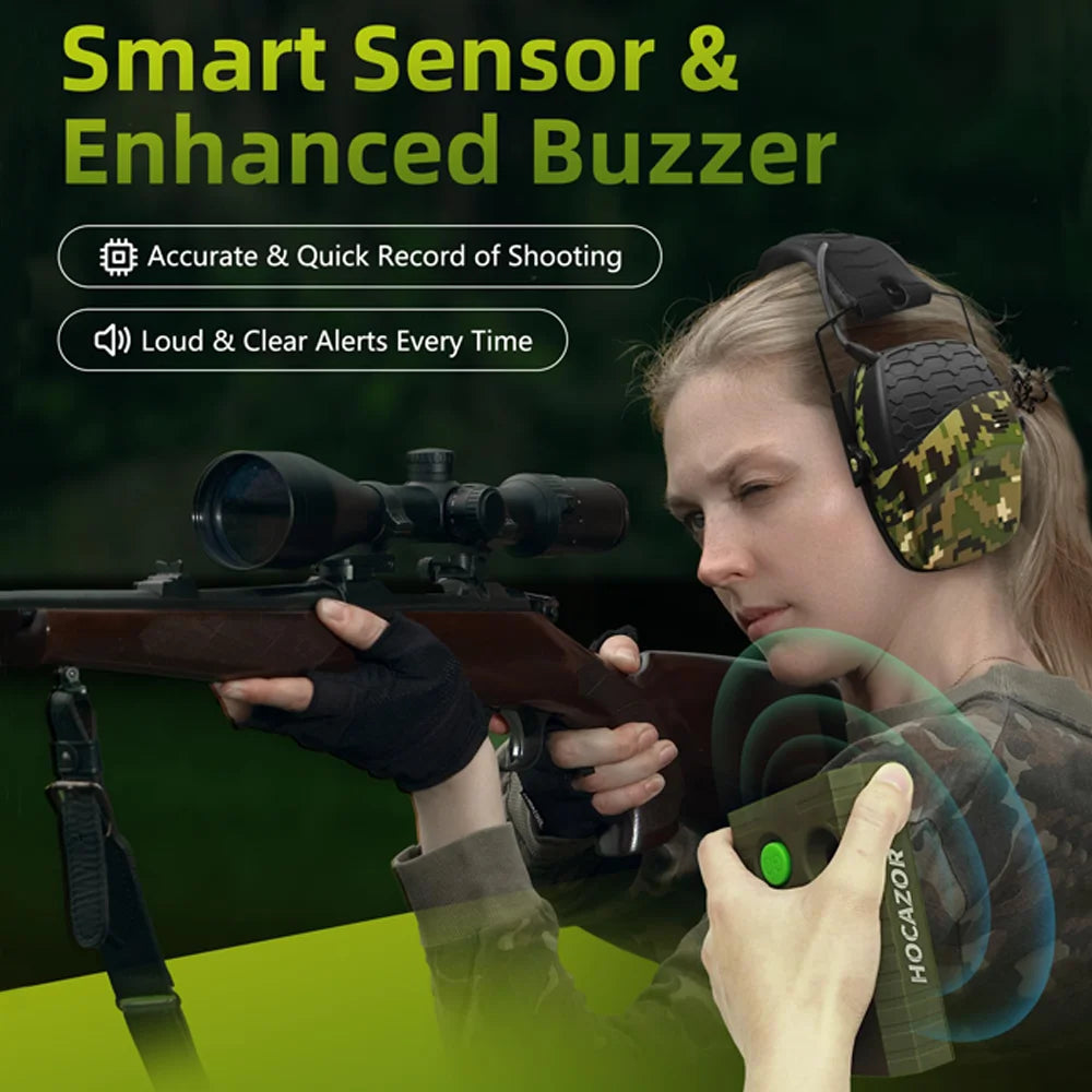 HOCAZORHigh Sensitivity Acoustic Trigger Timer LCD Designed for Use with Hearing Protection (Ear Muffs) Gunfire/Explosion Sound