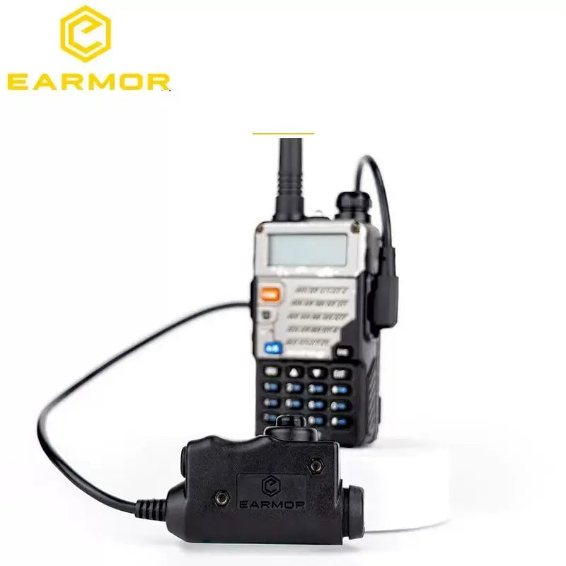 Original EARMOR M51 PTT Adapter Airsoft Tactical Headset Kenwood(for Baofeng) Plug Tactical Headset Accessory
