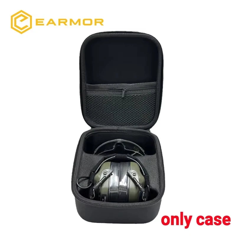 EARMOR S16A Tactical Headset,Shooting Glasses Organizer/Portable Hard-Shell Crush-Proof Waterproof Headset Case ,for M31 /M32