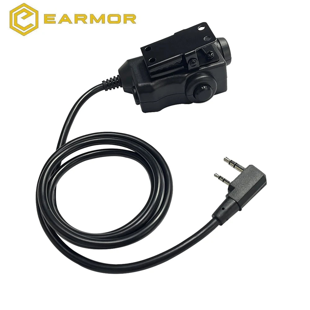 EARMOR M51 PTT Adapter Airsoft Tactical Headset Phone Plug Tactical Headset Accessory Finger Line Button Combination