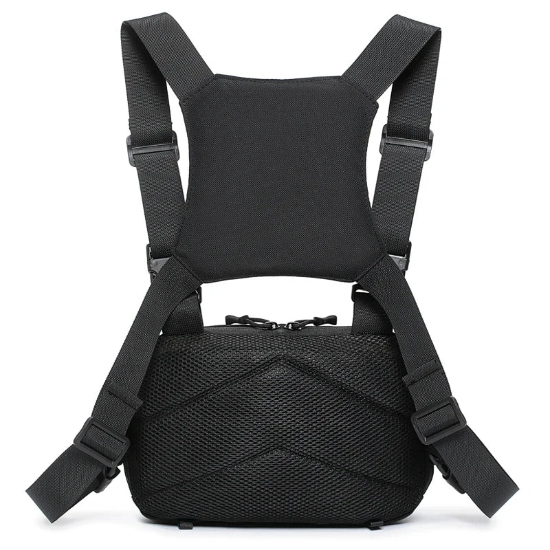 Multi-functional Tactical Chest Rig with Molle, Gun Holster, Large Capacity for Hunting, Hiking, Fishing, Cycling EDC