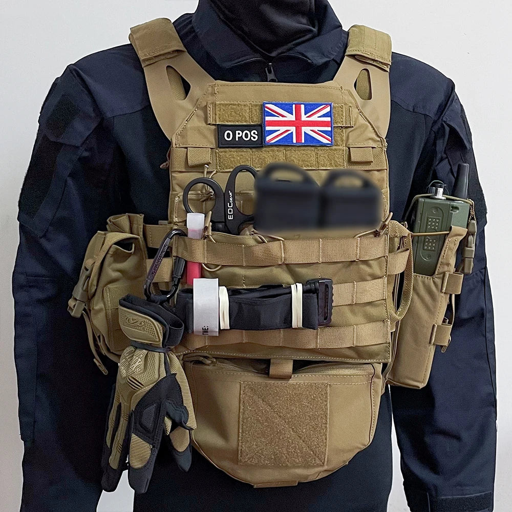 Full Set of Tactical Vest JPC Complete Set Airsoft Quick Release Combat Vest with Magazine Pouch for Outdoor CS Wargame Cosplay