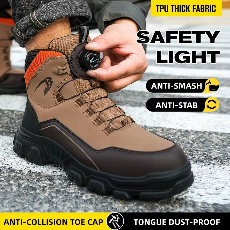 New Fashion 2025 Men Work Safety Boots Sneakers Lightweight Comfortable Anti Slip Wear-resistant Labor Shoes Male Footwear