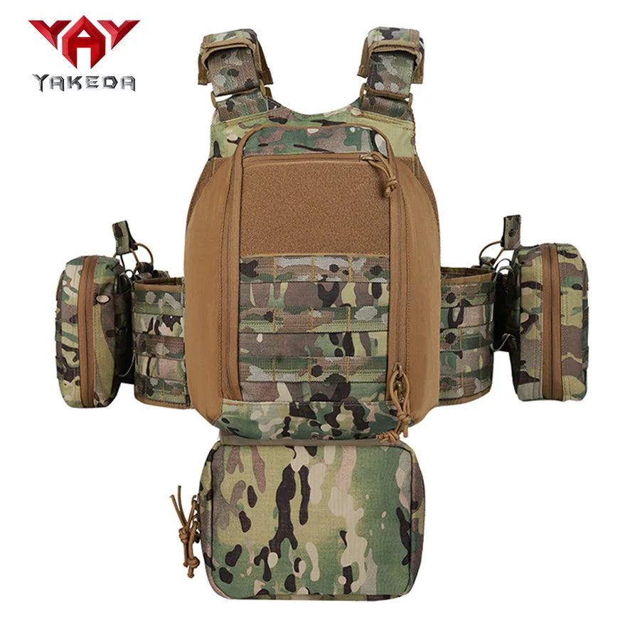 YAKEDA Camouflage Training Vest Outdoor CS Training Vest Multi functional Vest