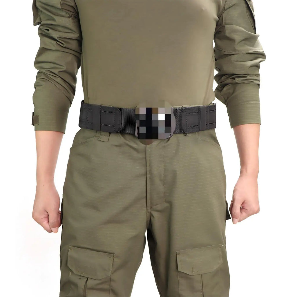 2 Inch Tactical Belt Quick Release Metal Buckle MOLLE Laser Mens Belts for Outdoor Activities, Military Training,